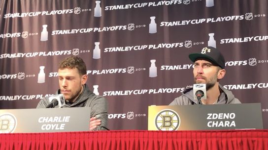 Video: Charlie Coyle & Zdeno Chara - ‘The fourth game is always the toughest one’ taken at PNC Arena (2019 Stanley Cup Playoffs)