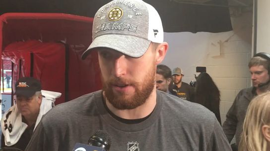 Video: Matt Grzelcyk -'Relentless ... That's what we talk about' taken at PNC Arena (2019 Stanley Cup Playoffs)