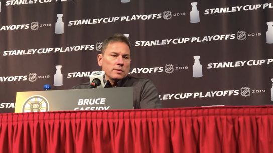 Video: Bruce Cassidy previews Game 4, talks controversial call in Blues/Sharks game taken at PNC Arena (2019 Stanley Cup Playoffs)