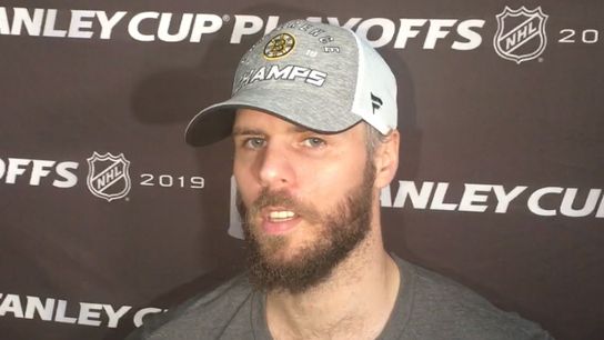 Video: David Krejci - 'I feel like we have a really special group; it just really feels good' taken at PNC Arena (2019 Stanley Cup Playoffs)