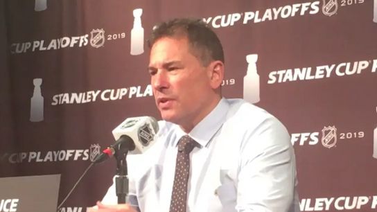 Video: Bruce Cassidy - 'Proud of the guys ... I think we've earned the right to go to the Stanley Cup Final' taken at PNC Arena (2019 Stanley Cup Playoffs)