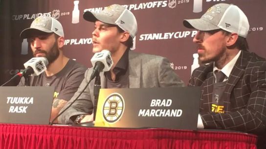 Video: Patrice Bergeron, Tuukka Rask and Brad Marchand on advancing to Stanley Cup Final taken at PNC Arena (2019 Stanley Cup Playoffs)