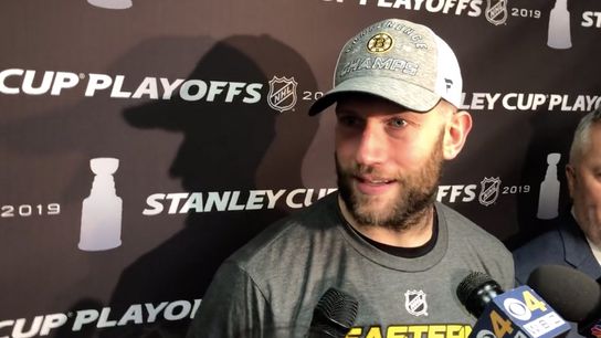 Video: David Backes - ‘It’s now a reality, we’ve got one team to beat’ taken at PNC Arena (2019 Stanley Cup Playoffs)