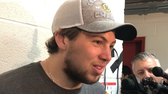 Video: Charlie McAvoy - 'It's crazy to think we're going to the Stanley Cup Final ... it's a dream come true' taken at PNC Arena (2019 Stanley Cup Playoffs)