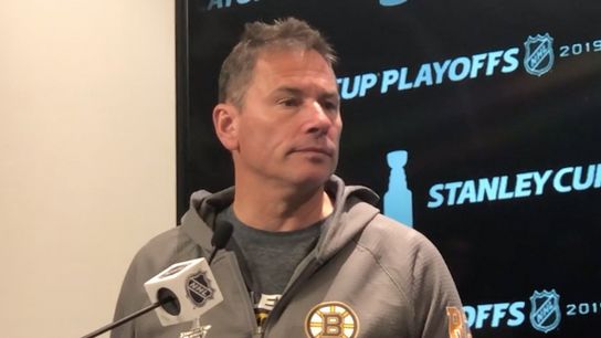Video: Bruce Cassidy gives early preview of Blues, talks Thursday’s scrimmage taken at Warrior Ice Arena (2019 Stanley Cup Playoffs)