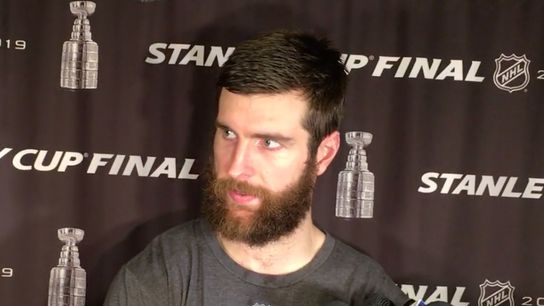 Video: Alex Pietrangelo - 'They were aggressive ... I don't think we were aggressive enough' taken at TD Garden (2019 Stanley Cup Playoffs)