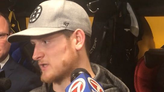 Video: Torey Krug - 'Had a chance to make a hockey hit, turned out to be a good one' taken at TD Garden (2019 Stanley Cup Playoffs)