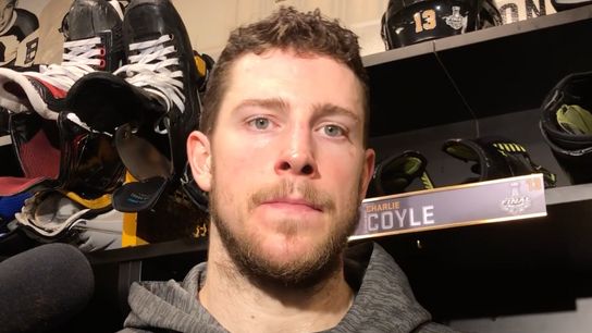 Video: Charlie Coyle - 'They played well ... they were definitely a step up from last game' taken at TD Garden (2019 Stanley Cup Playoffs)