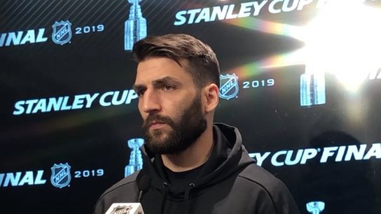 Video: Patrice Bergeron on Game 3 - 'I think we have to play a little bit more our way, our style' taken at Warrior Ice Arena (2019 Stanley Cup Playoffs)