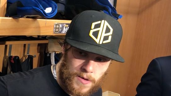 Video: David Pastrnak - 'You can look around the room and see guys who have been here' taken at Enterprise Center (2019 Stanley Cup Playoffs)