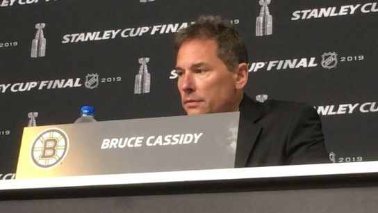 Video: Bruce Cassidy - 'This is the National Hockey League, getting a black eye with the officiating' taken at TD Garden (2019 Stanley Cup Playoffs)