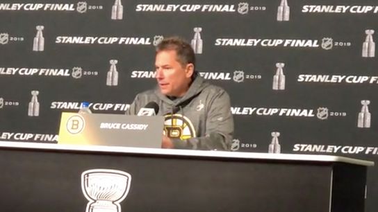 Video: Bruce Cassidy provides injury updates on Zdeno Chara, Matt Grzelcyk taken at TD Garden (2019 Stanley Cup Playoffs)