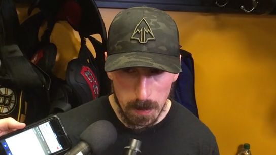 Video: Brad Marchand on 2nd goal - 'I thought that guy was by himself so I went for a change' taken at TD Garden (2019 Stanley Cup Playoffs)
