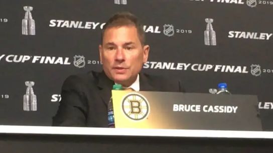Video: Bruce Cassidy - 'I don't think we played the proper way to generate offense (in the 2nd) to give us some life' taken at TD Garden (2019 Stanley Cup Playoffs)