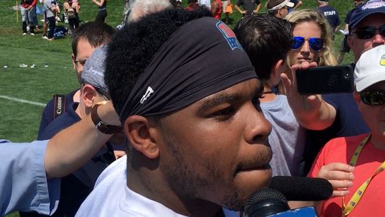 Video: RB Damien Harris - 'Every day I want to come here and learn something new' taken at BSJ Headquarters (Patriots)