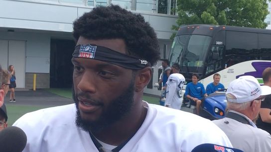 Video: LB Shilique Calhoun - 'I look forward to competing in general' taken at Detroit Lions Practice Facility (Patriots)