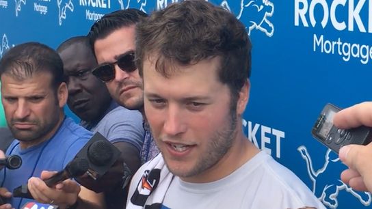 Video: Matthew Stafford on Patriots secondary - 'They're very talented ... a lot of good work' taken at Detroit Lions Practice Facility (Patriots)
