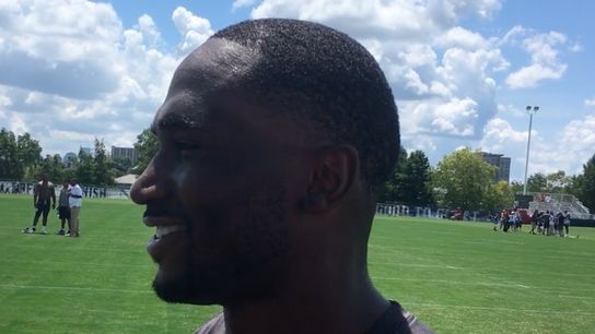 Video: Dion Lewis on trying to combat Patriots trash talk - 'They won the Super Bowl, you know what I'm saying?' taken at St. Thomas Sports Park (Patriots)