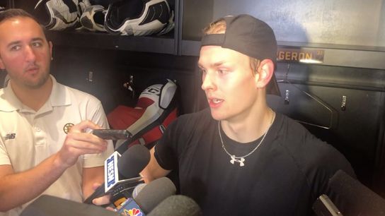 Video: Urho Vaakanainen on start of Bruins rookie camp taken at Warrior Ice Arena (Bruins)