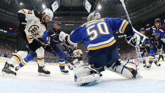 To land punches against Jordan Binnington, Bruins need to correct flaw from last year’s Cup Final taken at Warrior Ice Arena (Bruins)
