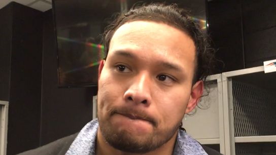 Video: Danny Shelton - 'It was a good win; we definitely have a lot more difficult games coming up' taken at Lincoln Financial Field (Patriots)