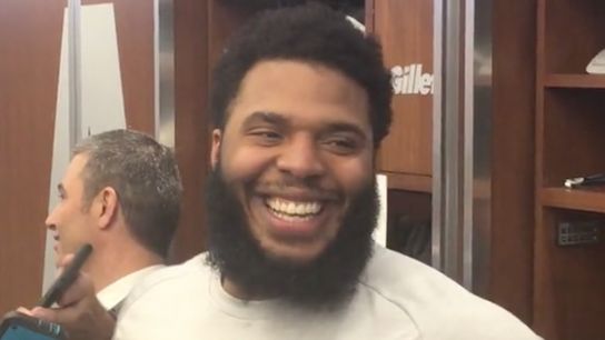 Video: Isaiah Wynn - 'Didn't take long to get up to game speed, just to (Robert Quinn's) rush' taken at Gillette Stadium (Patriots)