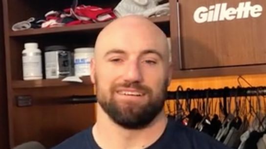 Video: Rex Burkhead on offensive line - 'The way they were physical tonight really gave us a boost' taken at Gillette Stadium (Patriots)