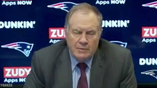Bill Belichick on Mac Jones, QBs: 'Cam's our QB ... whatever time Jarrett or Mac are ready to challenge and compete, then we'll see how that goes' taken at BSJ Headquarters (NFL DRAFT COVERAGE)