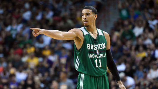 Kyrie Irving loves Jayson Tatum, plus other takeaways from the Celtics jersey unveiling event taken at BSJ Headquarters (Celtics)