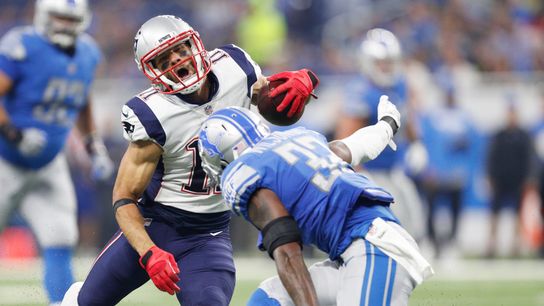 Edelman goes down with injury early against Lions taken at BSJ Headquarters (Patriots)