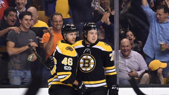 David Krejci will join Bruins on west coast trip, but Brad Marchand, Anders Bjork questionable taken at Warrior Ice Arena (Bruins)