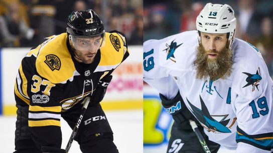 For Patrice Bergeron and the Bruins to rise, the Joe Thornton trade had to happen taken at Warrior Ice Arena (Bruins)