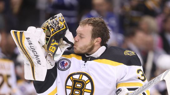 Goalie Anton Khudobin's confidence feeding a desperate Bruins team taken at Warrior Ice Arena (Bruins)
