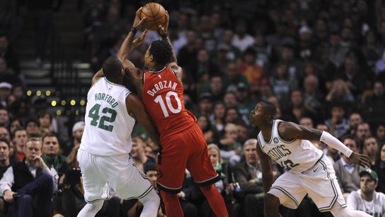 Celtics answer the call on defense in closing seconds of win over Raptors taken at TD Garden (Celtics)