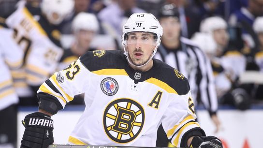Bruins' Brad Marchand reacts to his five-game suspension taken at Canadian Tire Centre (Bruins)