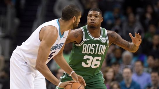 NBA Notebook: To right ship, Celtics should consider starting Marcus Smart taken at BSJ Headquarters (Celtics)
