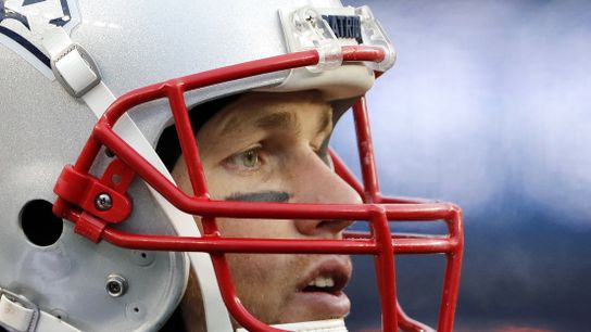 Tom Brady spotted at start of practice, questionable for Sunday's game taken at BSJ Headquarters (2017 AFC Championship)