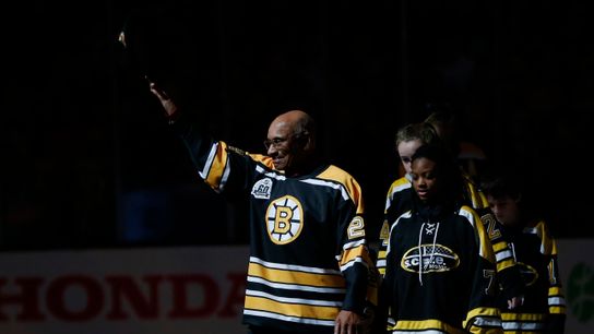 Boston showcases a special day in the city for hockey's past and future taken at TD Garden (Bruins)