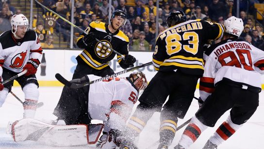 Video: Bruins' Brad Marchand talks about his first game against the Devils since his suspension taken at Prudential Center (Bruins)