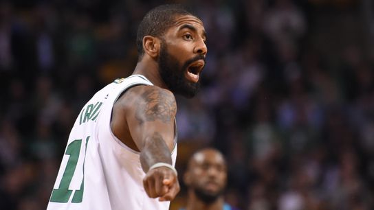 Kyrie Irving on whether he still plans to re-sign with Celtics: 'Ask me, July 1' taken at BSJ Headquarters (Celtics)