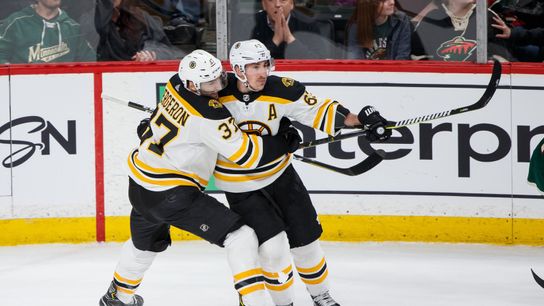 Despite a month-long hiatus, when he returned, Patrice Bergeron was ready to perform taken at BSJ Headquarters (Bruins)