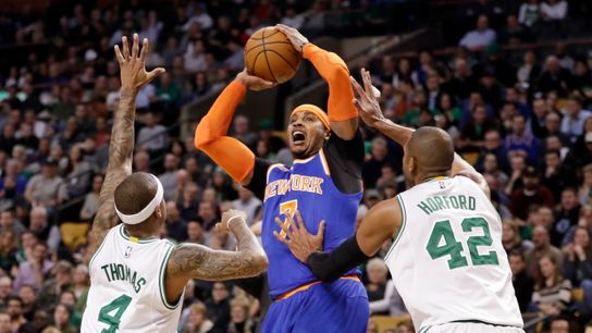 NBA Notebook: How does Carmelo Anthony trade impact the Celtics and landscape of NBA? taken at BSJ Headquarters (Celtics)