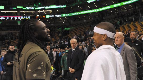 Patriots react to C's deal for Kyrie Irving taken at BSJ Headquarters (Celtics)
