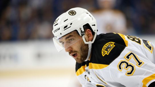 How has the added workload affected Patrice Bergeron? taken at Honda Center (Bruins)