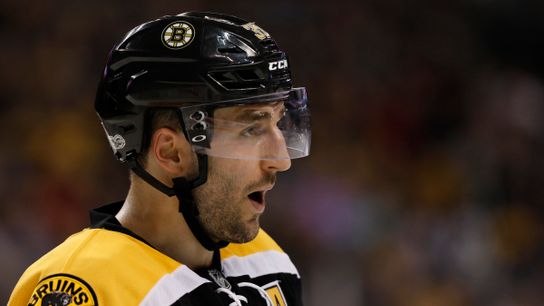 Patrice Bergeron finishes third for Selke Trophy, Bruce Cassidy finishes second for Jack Adams Award taken at BSJ Headquarters (Bruins)