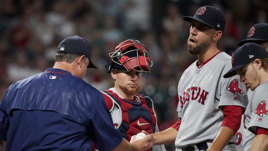 Barnes continues to struggle away from Fenway as Sox let one get away late taken at Progressive Field (Red Sox)