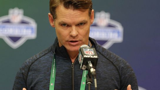 Colts GM Chris Ballard reacts to Josh McDaniels' decision to stay with Patriots taken at BSJ Headquarters (Patriots)