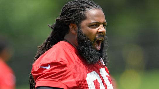 Adrian Clayborn on Erb's Palsy, flirtation with retirement and what he brings to the edge taken at BSJ Headquarters (Patriots)