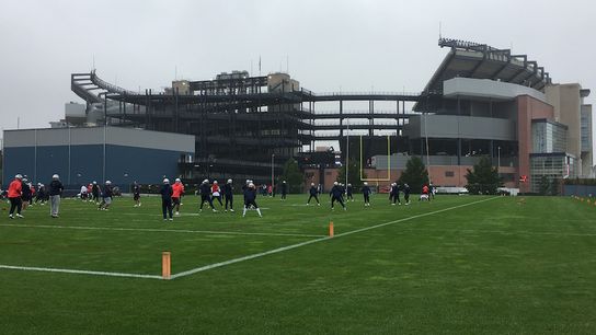 Looking at upcoming NFL calendar from Patriots' perspective taken at BSJ Headquarters (Patriots)