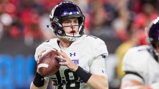 Clayton Thorson’s OC talks about his development, smarts and potential as a backup to Tom Brady taken at BSJ Headquarters (Patriots)